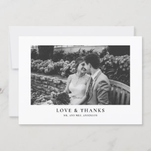 Black and White Classic Typography Wedding Thank You Card