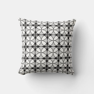 Black and white classy Shippo Pattern Cushion