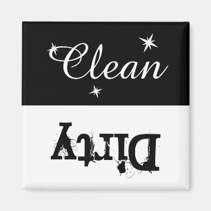 Black and White Clean Dirty Magnet for Dishwasher