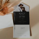 Black and White Clean Line Wedding Invitation<br><div class="desc">Modern and clean wedding invitation template featuring clean minimalist line with your initials. The colour is black and white.</div>