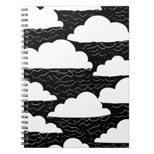 Black and White Cloud Pattern Notebook