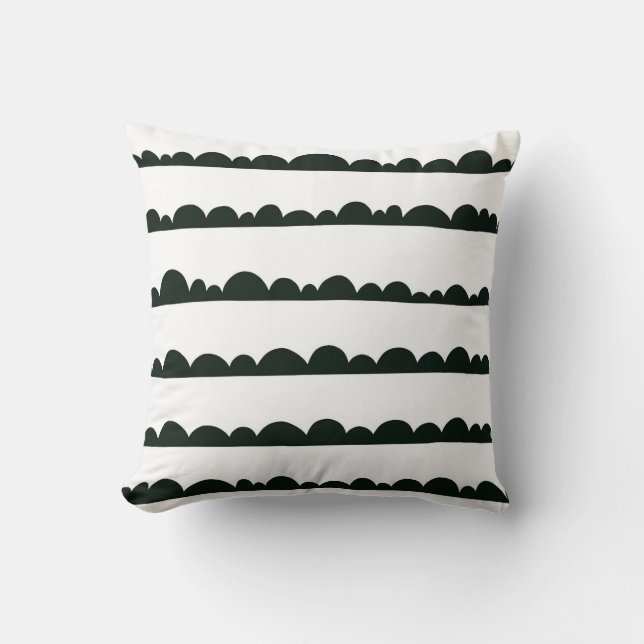 Black and White Clouds Pillow (Front)