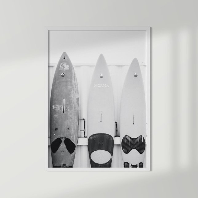 Black and White Coastal Surf Boards Poster (Creator Uploaded)