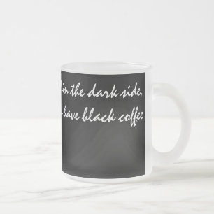 Black and White Coffee Frosted Glass Coffee Mug