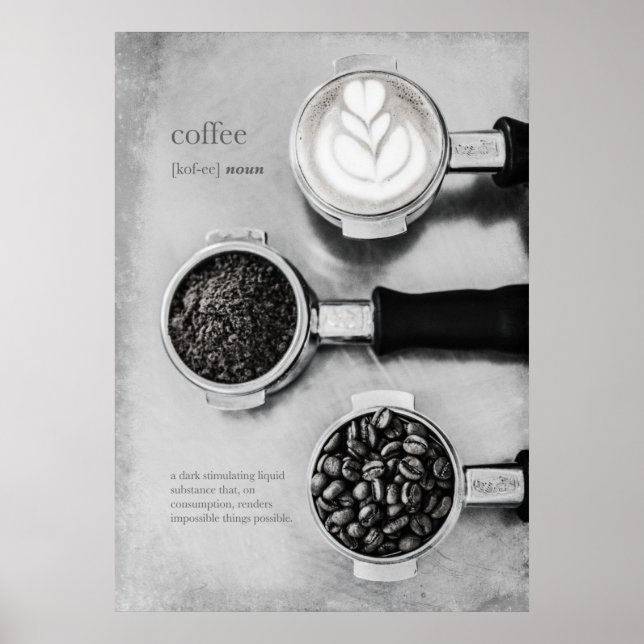 Black And White Coffee Poster (Front)
