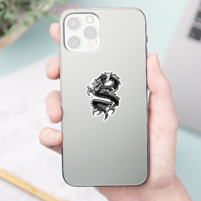 Black and White Coiled Dragon (Phone)