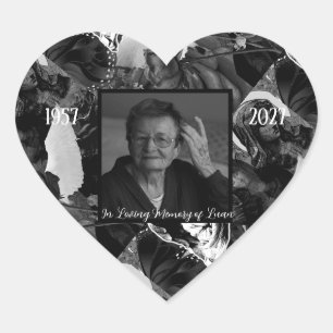 Black And White Collage Catholic Christian Photo Heart Sticker