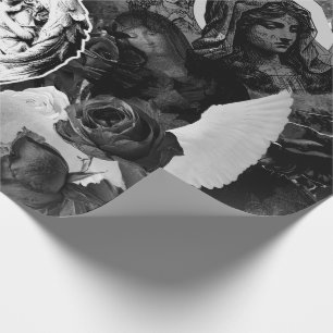 Black And White Collage Memorial Gift Funeral Wrapping Paper