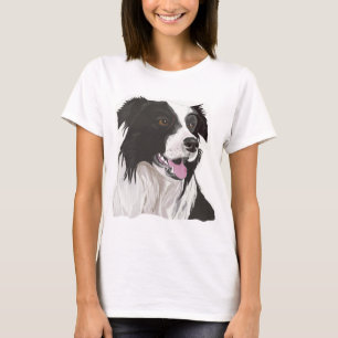 Black and White Collie with Brown eyes T-Shirt