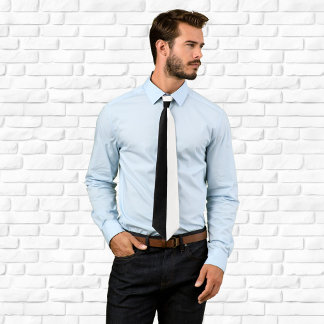 Black and White Colour Block Tie