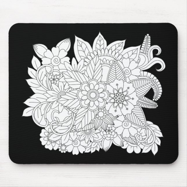 Black and White, Colour This  Mouse Mat (Front)