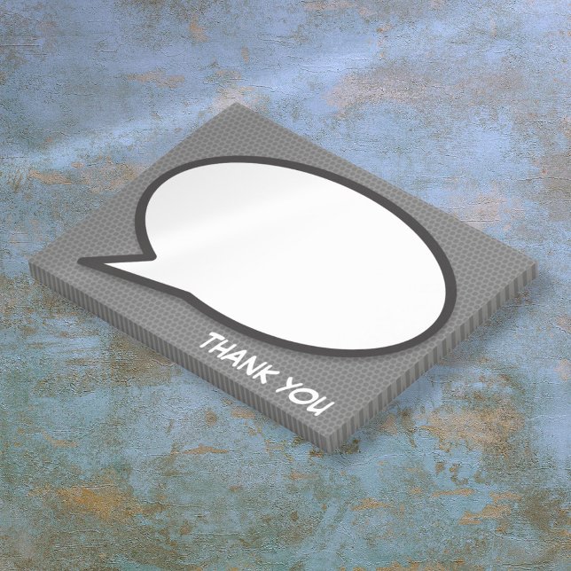 Black and White Comic Book Speech Bubble Thank You Post-it Notes (Black and White Comic Book Speech Bubble Thank You Post-it Notes)