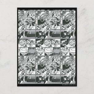 Black and White Comic Pattern Postcard
