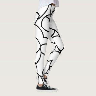 Black and White Comingled Abstract Leggings