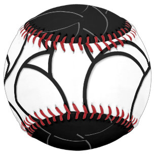 Black and White Comingled Abstract Softball