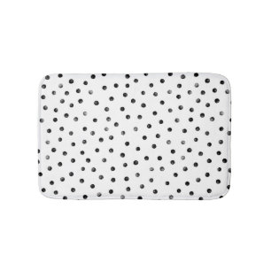Black And White Confetti Dots Bath Mat