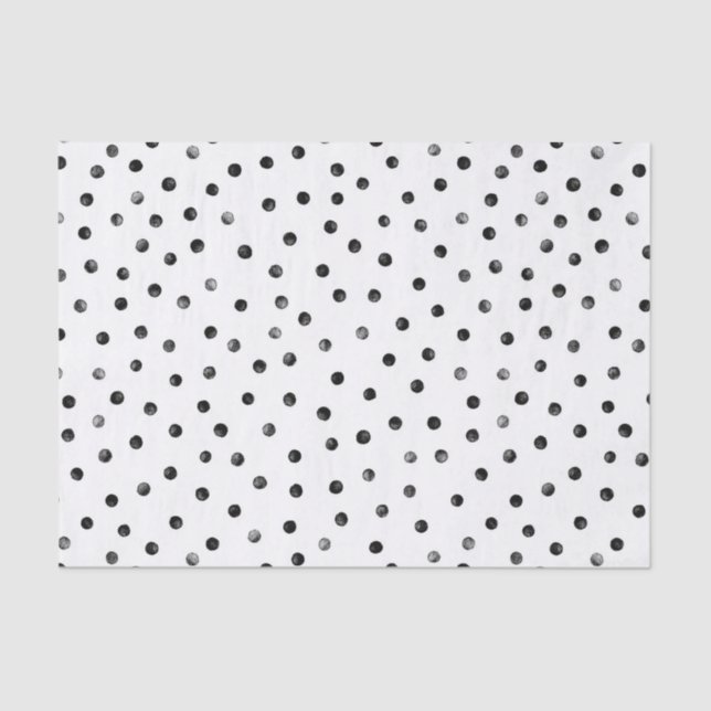 Black And White Confetti Dots Tissue Paper (Front)