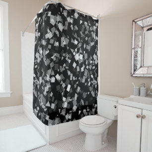 Black and White Confetti Shower Curtain