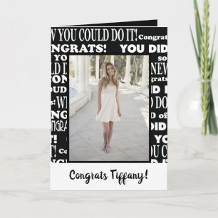 Black and White Congrats Grad Photo Card