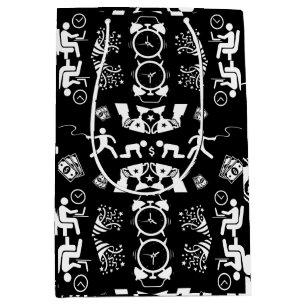 Black And White Congratulations On The New Job. Medium Gift Bag