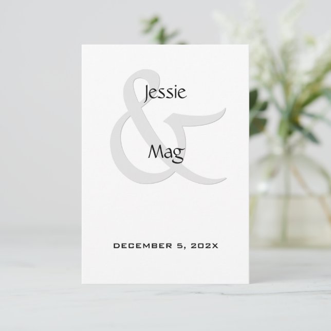 Black and White Contemporary Enclosure Card (Standing Front)