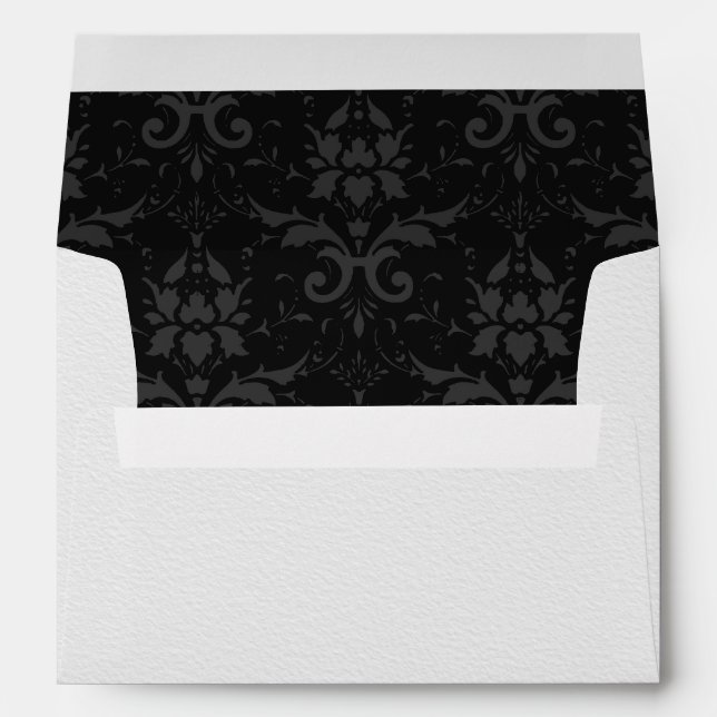 Black and White Contemporary Wedding Envelope (Back (Bottom))