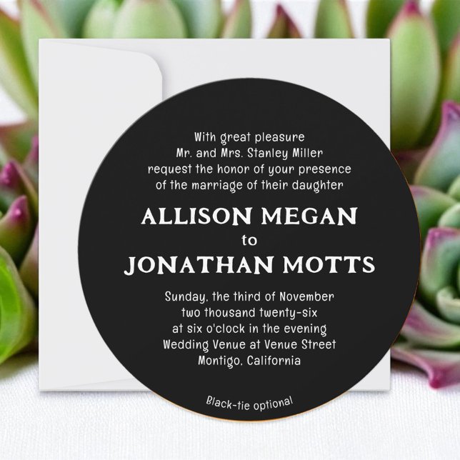 Black and White Contemporary Wedding Invitation (Creator Uploaded)