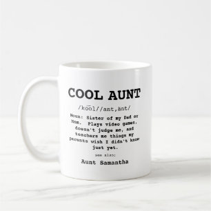 Black And White Cool Aunt Mug Definition