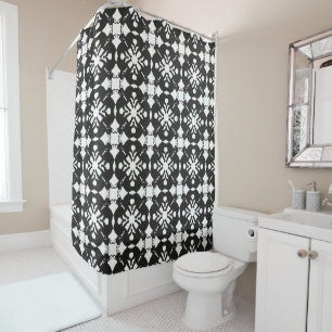 Black and white cool French Bulldog Pattern Shower Curtain