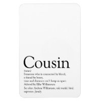 Black and White Cool Modern Cousin Definition