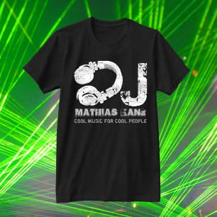 black and white cool music DJ T-Shirt