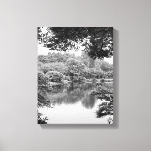 Black and white, cool, unique nature and lake canvas print