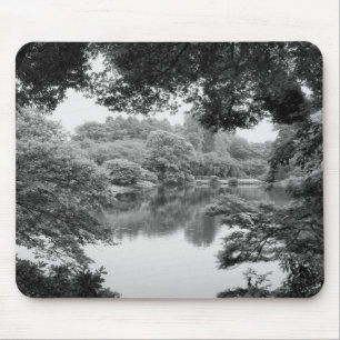 Black and white, cool, unique nature and lake mouse mat