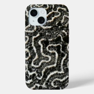 Black and White Coral II Abstract Nature Photo iPhone 15 Case