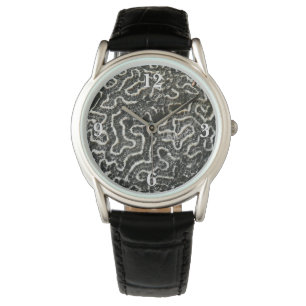 Black and White Coral II Abstract Nature Photo Watch
