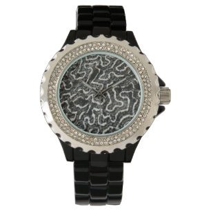 Black and White Coral II Abstract Nature Photo Watch