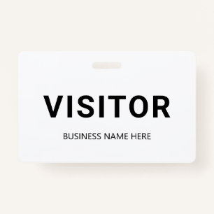 Black and White Corporate Business Visitor Badge ID Badge