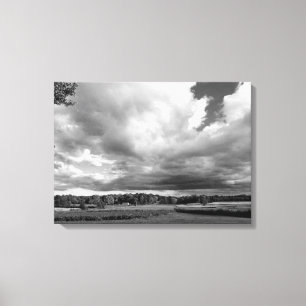 Black and white country photo on canvas print