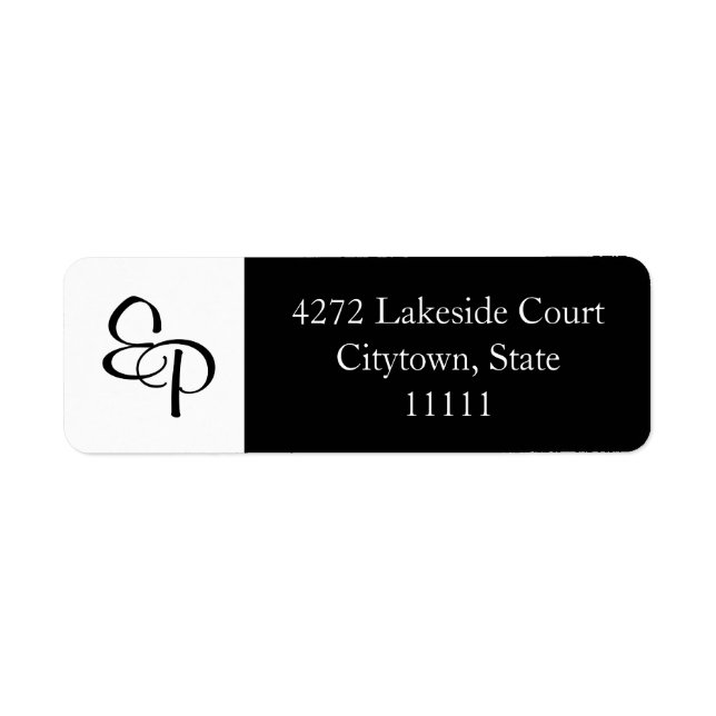 Black and White Couple Monogram Label (Front)