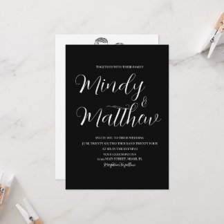 Black and White Couple Wedding Invitation