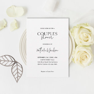 Black And White Couples Bridal Shower Invitation