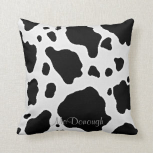 Black and White Cow Animal Pattern Print Cushion