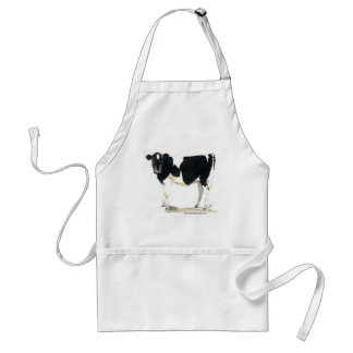 black and white cow apron