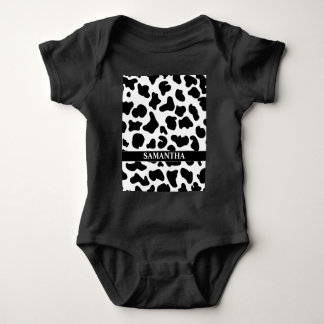 Black and White Cow Baby Bodysuit