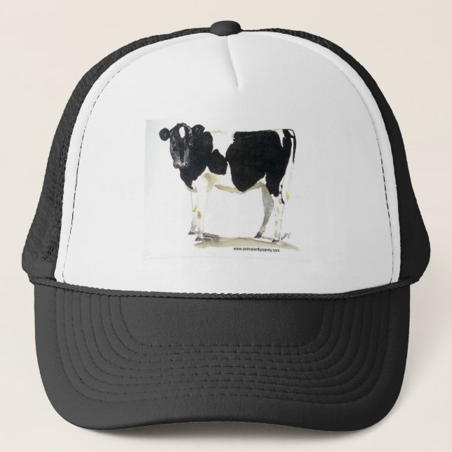 black and white cow baseball cap (Front)