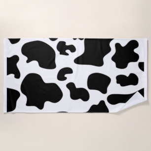 Black and White Cow Beach Towel