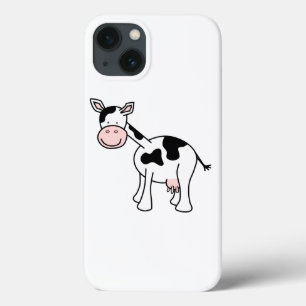Black and White Cow Cartoon. iPhone 13 Case