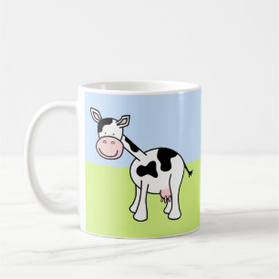 Black and White Cow Cartoon. Coffee Mug