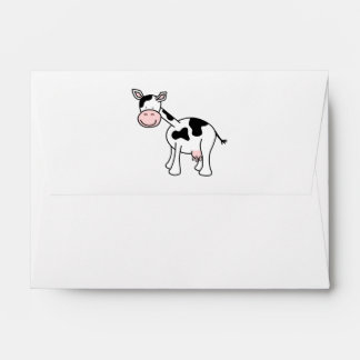 Black and White Cow Cartoon. Envelope