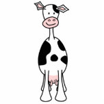 Black and White Cow Cartoon. Front. Standing Photo Sculpture<br><div class="desc">Black and white cow. Cartoon illustration of a cute black and white patterned cow.</div>